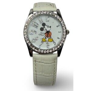 Disney Parks Mickey Mouse Moving Hands Watch Rhinestone Bezel - New Battery